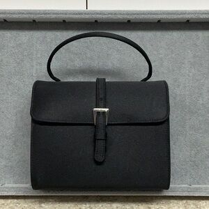 EUC. Elegant Black Handbag with Silver Buckle